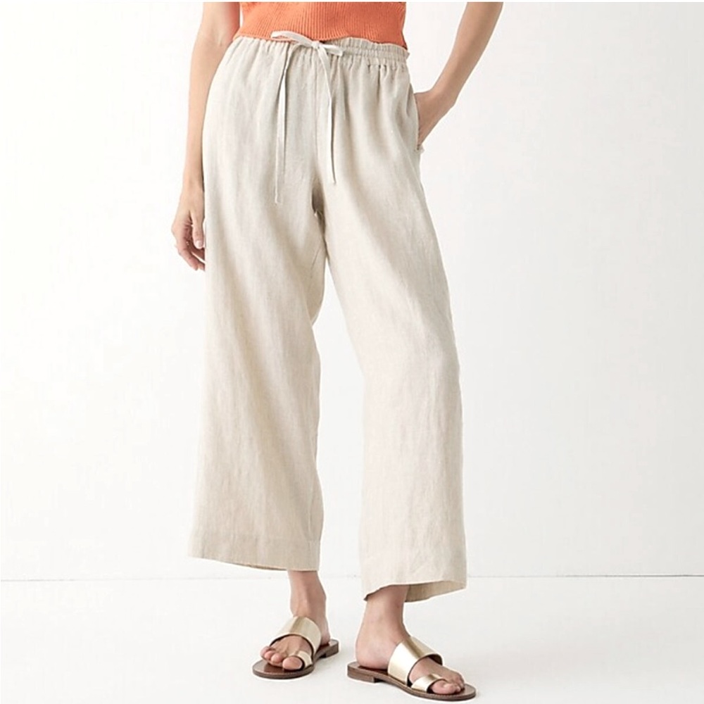 J. Crew wide leg linen beach pants size Small